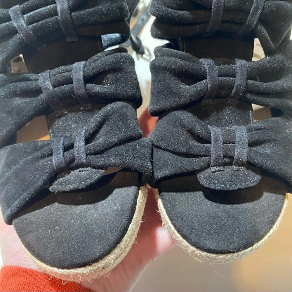 Sam Edelman Black Awan Wedge Espadrille Sandals